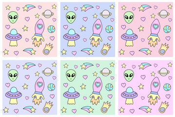 Set de objetos del espacio © Meli.Maite