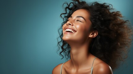 a woman enjoying life and laughing