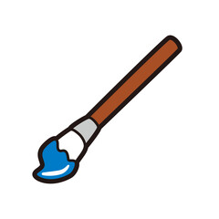 筆 絵の具 線画 青