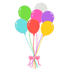 束ねた風船のカラフルイラスト素材 © いつき