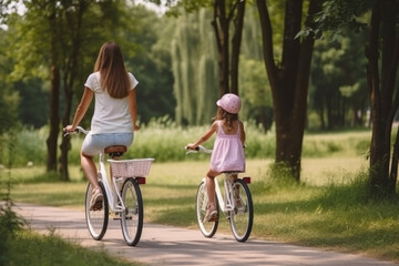 Fototapeta premium Learning to ride a bike (AI Generated) 