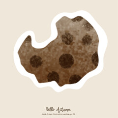 Hello Autumn,cookie elements hand drawing lettering in autumn season with fall  plants, flat style, isolated on cream color Background   background , illustration Vector EPS 10