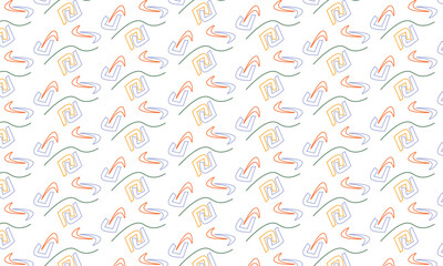 colorful seamless pattern. Creative abstract style art background. Trendy texture design with basic shapes. Simple doodle wallpaper print set.