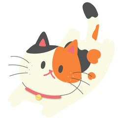 Cute ,funny and angry brown tabbycat doodle vector. Cartoon cat or kitten characters design collection with flat color in different poses. Set of purebred pet animals isolated on white background