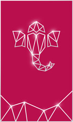 lord Ganesha greeting with golden shine with Diamond cut line art