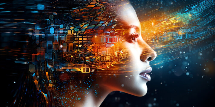 h&uuml;bsche Frau erschaffen durch k&uuml;nstliche Intelligenz