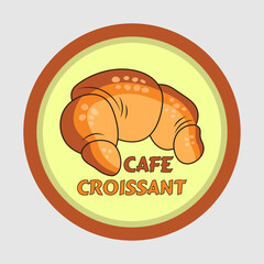 Fresh baked croissants abstract sign symbol or logo template.