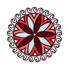 Vector hand drawn doodle mandala.