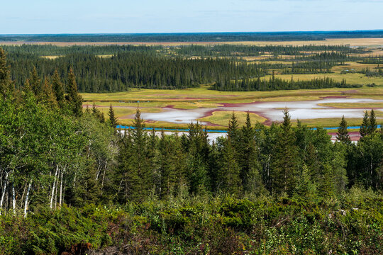 Beautiful crystalline desert salt plains in Wood Buffalo National Park, Canada