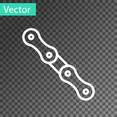 White line Car chain icon isolated on transparent background. Vector