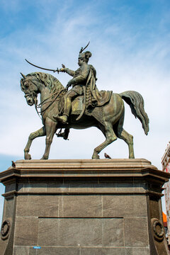 equestrian statue of Ban Jelačić on The place of Ban Jelačić (Trg bana Josipa Jelačića Ban Josip Jelačić ) Zagreb in the state of Zagreb Croatia