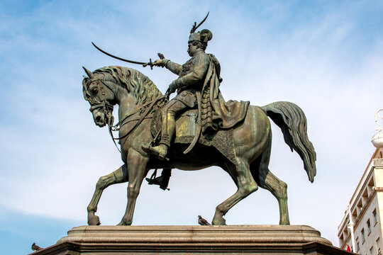 equestrian statue of Ban Jelačić on The place of Ban Jelačić (Trg bana Josipa Jelačića Ban Josip Jelačić ) Zagreb in the state of Zagreb Croatia