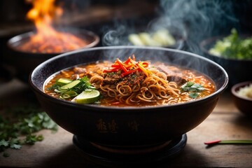 Tempting Hot Spicy Noodles Generative AI
