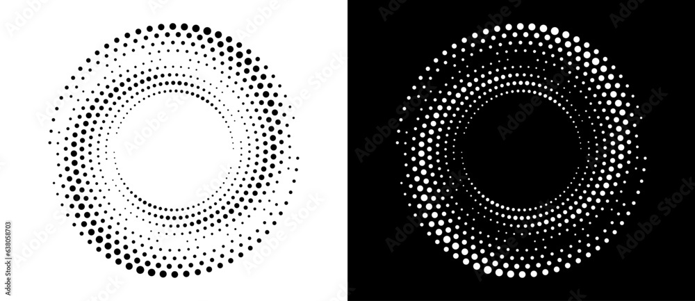 Wall mural modern abstract background. halftone dots in circle form. round logo. vector dotted frame. design el