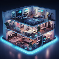a visual representation of a smart home show, Generative Ai