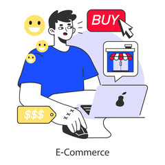 E-commerce. Online shopping with a big discount and special offer