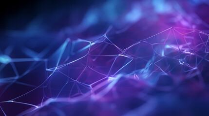Abstract tech lines and nodes in a blue and purple gradient