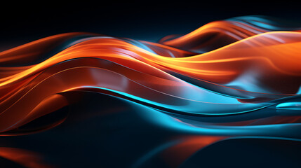 Abstract tech waves and lines in a neon color palette