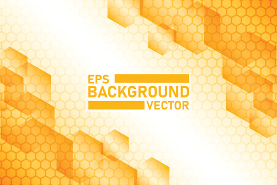 background design with hexagon or honeycomb image with orange color