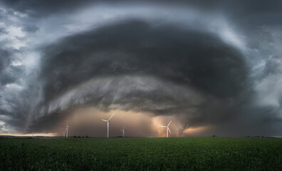 Wind Farm in Thunderstorm 