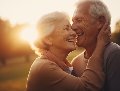 elder happy Couple in Love. AI Generative