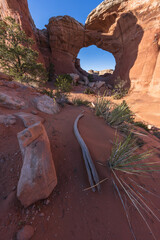 hiking the broken arch trail in arches national park, utah, usa