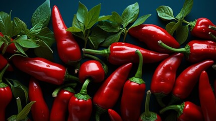 Hot Red Chili Pepper, spicy food seasoning. Monochromatic background with space for text. Banner with vegetables.