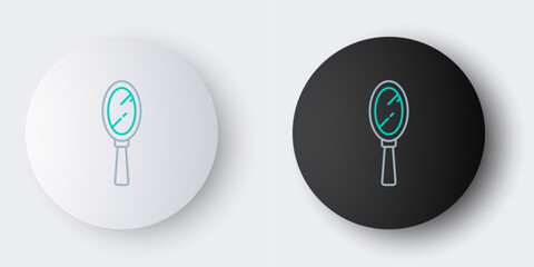 Line Magic hand mirror icon isolated on grey background. Colorful outline concept. Vector