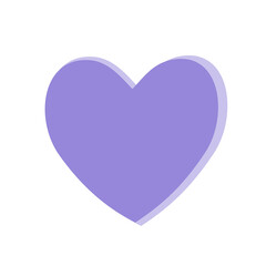 Purple heart emoji isolated on white background. Emoticons symbol modern, simple, printed on paper. icon for website design