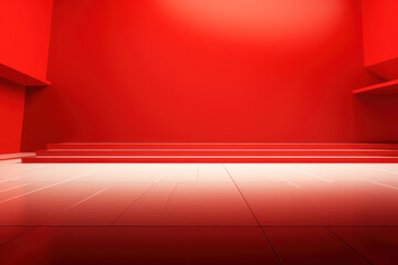 Obraz premium Red Room with White Light, Perfect for Design, Graphic Resource, Text Copy, Generative AI