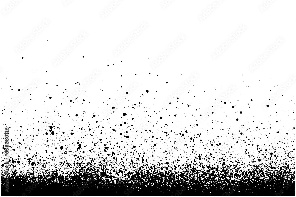 Wall mural gritty gravel texture. gradient halftone overlay backdrop. monochrome abstract splattered design vec