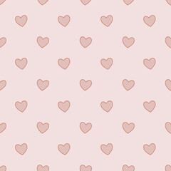 Seamless heart pattern on pink background.Simple heart shape seamless pattern in diagonal arrangement. Love and romantic theme background.