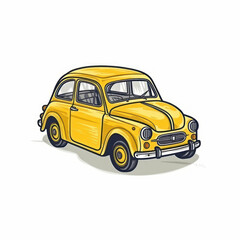 Obraz premium Illustration of a cartoon of a red car. Generative AI.