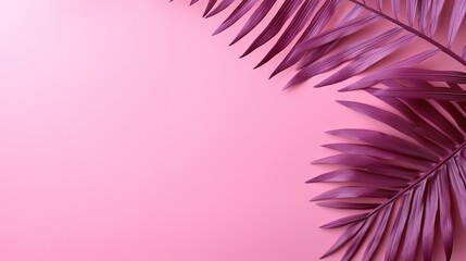 Fototapeta na wymiar palm leaves on pink background.Generative AI