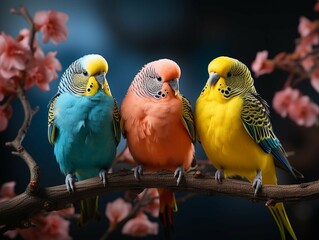 Obraz premium Lovebirds created with artificial intelligence