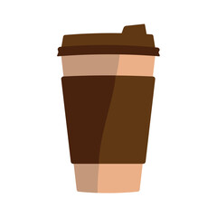 Delicious coffee paper cup icon. Drink vector illustration design