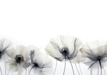 Condolence, grieving card, loss, funerals, support. Beautiful elegant fantasy ink flower on a neutral 
bright background for sending words of support and comfort. Monochromatic style.