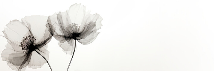 Condolence, grieving card, loss, funerals, support. Beautiful elegant fantasy ink flower on a neutral 
bright background for sending words of support and comfort. Monochromatic style. - obrazy, fototapety, plakaty