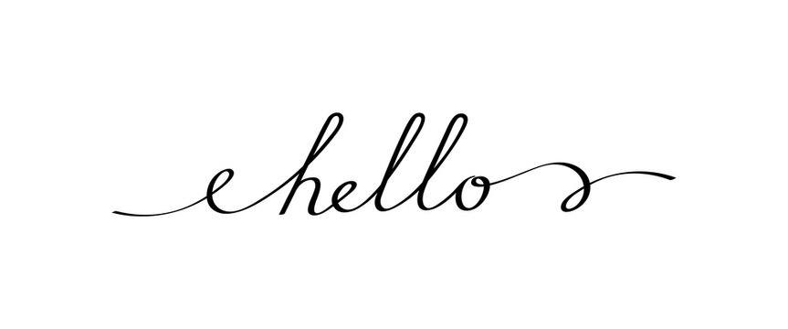 Slogan HELLO with smooth lines. Calligraphy continuous line with word hello. World hello day, November 21. Doodle vector graphic design