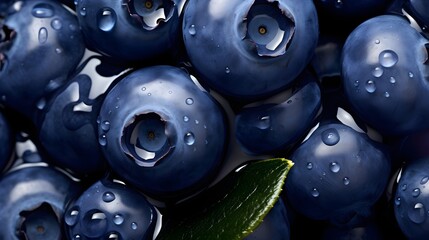 Macro photo of blueberries.
