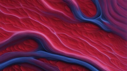 Obraz premium Abstract representation of the internal tissues of the body under a microscope, blood vessels and veins