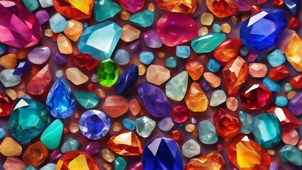 Fototapeta na wymiar A large color variety of colored crystal stones, gemstones, background image