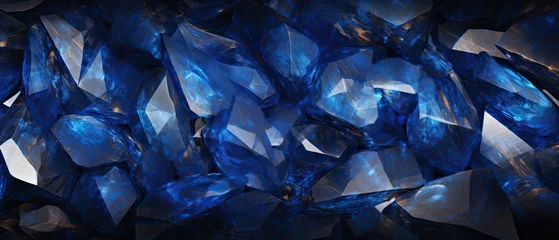 Poster Smoky quartz marble surface beneath a cascade of sapphire blue silk, catching light in a way that highlights the depth and movement of both elements. Gorgeous alcohol ink background. Generative AI.  © Dannchez