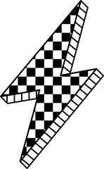 Checkered Lightning Bolt