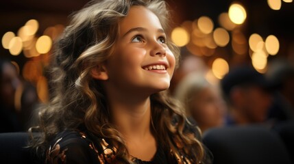 Fototapeta premium The excited anticipation of a child about to experience an opera concert.