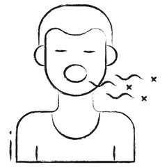 Obraz premium Hand drawn Bad Breath icon