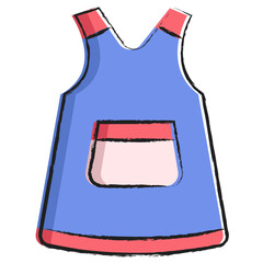 Hand drawn kids frock dress icon