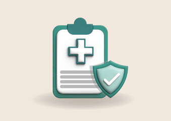 related to insurance. 3d Vector illustration.