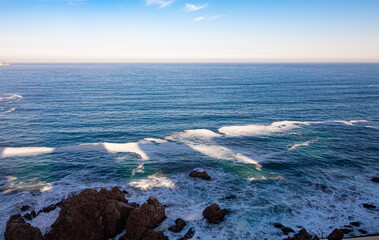 waves on the beach Cochoa,  Reñaca Vina del Mar beach, Valparaiso, Chile