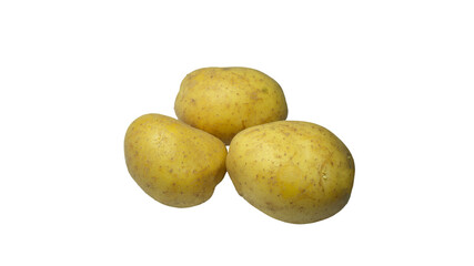 potatoes isolated on white background